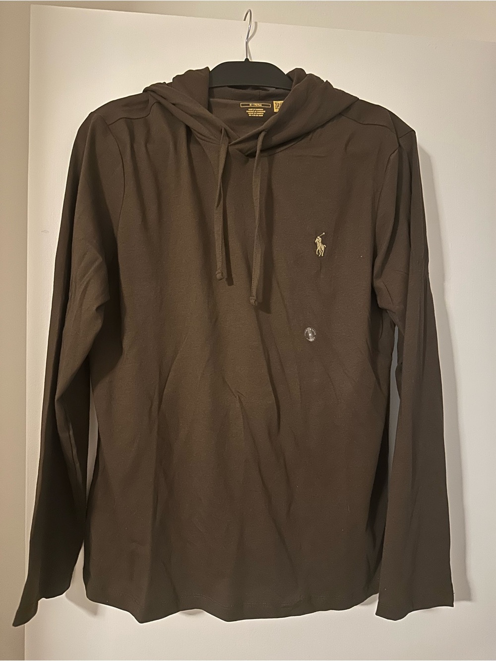 NWT Polo Ralph Lauren Brown Long-Sleeve Hoodie Shirt men’s medium